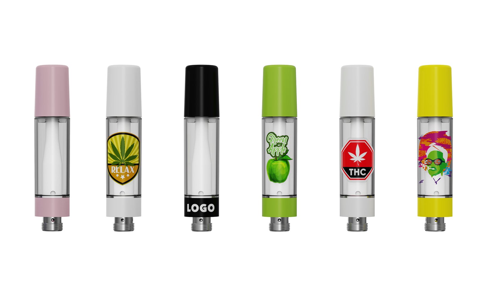 Custom logo and printing examples on vape hardware
